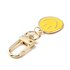 Smiling Face Enamel Pendant Decorations KEYC-WH0036-08LG-03-3