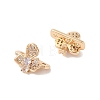 Brass Micro Pave Cubic Zirconia Slide Charms KK-B100-059G-01-2