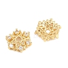Christmas Brass Clear Cubic Zirconia Beads KK-B186-12G-2