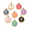 304 Stainless Steel Enamel Pendants STAS-P425-01G-06-1