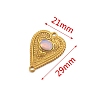 Stainless Steel Pave Opalite Peach Heart Connector Charms PW-WG0EEB2-01-2