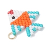 Glass Seed Beaded Fish Pendants PALLOY-MZ01219-02-4
