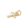 Brass Pave Clear Cubic Zirconia Charms KK-A273-01G-T-2