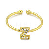 Rack Plating Brass Open Cuff Rings for Women RJEW-F162-02G-Z-2