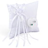 Squre with Bowknot Polyester Wedding Finger Ring Display Pillow DIY-WH0899-722-1