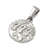 Textured 304 Stainless Steel Pendants STAS-A140-02P-7-2