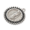 304 Stainless Steel & Rhinestone Pendants STAS-G371-09G-02P-2
