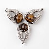 Eagle Claw Alloy Natural Tiger Eye Pendants X-G-L455-A14-1