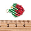 Fruit Theme Glass Seed Beaded Pendants PALLOY-MZ01357-03-3