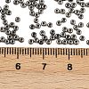 Dark Gray 11/0 Grade A Electroplated Glass Seed Beads X-SEED-Q008-F576-3