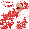 2Pairs Leaves Polyester Embroidery Ornaments Accessories DIY-GF0014-46E-6