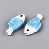 Hand Painted Fish Shaped Porcelain Beads PORC-N013-06K-2
