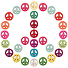 100Pcs Peace Sign Synthetic Turquoise Beads DIY-SC0015-52-1
