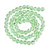 Electroplate Transparent Glass Beads Strands GLAA-H040-01A-2