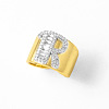Brass Micro Pave Clear Cubic Zirconia Cuff Open Rings FS-WGA5D1D-18-1