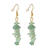 Natural Green Aventurine Chip Beaded Dangle Earrings EJEW-JE04788-01-1