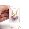 Nuggets Natural Amethyst Pendant Necklaces & Dangle Earrings Sets FS-WGD81FA-01-2