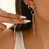 Stainless Steel Ring Tassel Earrings Sets LS-OV1980-3-1