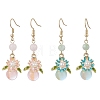 Flower Alloy Enamel Dangle Earrings EJEW-JE06973-3