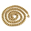 Ion Plating(IP) 304 Stainless Steel Cuban Link Chain Necklace for Men Women NJEW-C013-01G-2