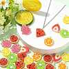 28Pcs 7 Styles Fruit Theme Spray Painted Opaque Resin Pendants RESI-FS0002-43-5