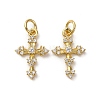 Brass Micro Pave Cubic Zirconia Pendants KK-P308-25G-1