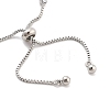 Brass Pave Clear Cubic Zirconia Rectangle & Flat Round Slider Bracelets BJEW-B094-01P-3