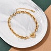 201 Stainless Steel Cable Chain Link Bracelets BJEW-M051-01G-1-1