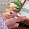 Alloy & Plastic Pearl Stud Earrings FS-WG98E52-01-5