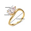 Brass Pave Single Cubic Zirconia Finger Rings for Women ZK8046-7-1