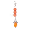 Angel Alloy & Glass & Cat Eye Pendants Decorations HJEW-TA00441-4