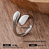 Irregular 304 Stainless Steel Cuff Open Rings for Women MI0749-3-1