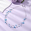 Natural White Jade 3 Layer Necklaces NJEW-JN05051-2