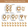 Craftdady 20Pcs 10 Style Teardrop & Geometry 304 Stainless Steel Stud Earring Findings STAS-CD0001-25-4