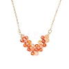 Natural Carnelian Faceted Round Beaded Arrow Pendant Brass Cable Chain Necklaces NJEW-TA00207-01-2