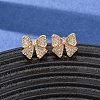 Brass Micro Pave Cubic Zirconia Stud Earrings EJEW-F418-07G-1