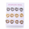 304 Stainless Steel Stud Earrings EJEW-L241-02B-4