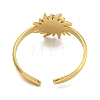 Ion Plating(IP) 304 Stainless Steel Synthetic Turquoise Cuff Rings G-Z056-01G-04-3