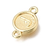 Brass Disc with Initial Links Connector Charms KK-E802-36G-J-2