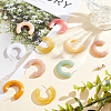 8 Pairs 8 Colors Acrylic Arch Stud Earrings EJEW-AN0003-38-5
