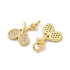 Brass Micro Pave Cubic Zirconia Pendants KK-U073-08G-2
