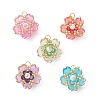 Handmade Glass Seed Beaded Sakura Pendants PALLOY-MZ00763-1
