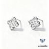 925 Sterling Silver Pave Moissanite Stud Earrings for Women NZ9775-2