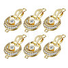 CHGCRAFT  6Pcs Brass Fold Over Clasp with Crystal Rhinestone KK-CA0002-69A-1