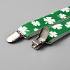 Shamrock Pattern Adjustable Polyester Y-Shaped Heavy Duty Suspenders AJEW-WH0282-89A-4