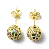 Rhinestone Disco Ball Stud Earrings EJEW-D055-07G-03-1