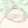 Rectangle Natural Rose Quaretz & Dyed White Jade Imitation Aquamarine Beaded Stretch Bracelets for Women Men GG-CBA9ACE-C05-2