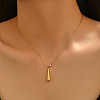 Stainless Steel Long Teardrop Pendant Necklaces with Clear Cubic Zirconia for Women RW9771-3