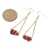 304 Stainless Steel with Natural Red Jasper Dangle Earrings EJEW-JE06010-11-3