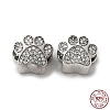Thailand 925 Sterling Silver Micro Pave Clear Cubic Zirconia European Beads STER-D018-02AS-1